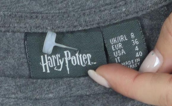 Unisex Adults UK Size 8 Harry Potter Grey Basic T-Shirt