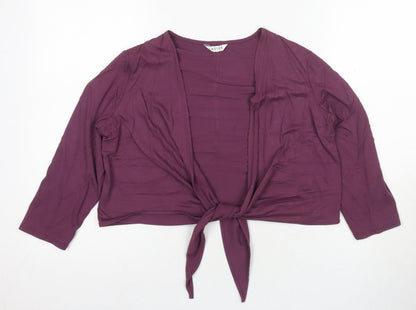 Womens UK Size 10 Eastex Purple Wrap Blouse