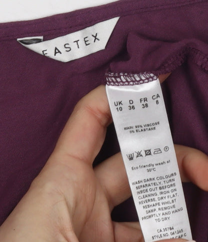 Womens UK Size 10 Eastex Purple Wrap Blouse