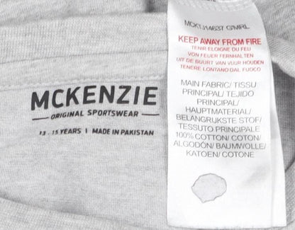Mckenzie Boys Grey Basic Cotton T-Shirt 13-14 Years