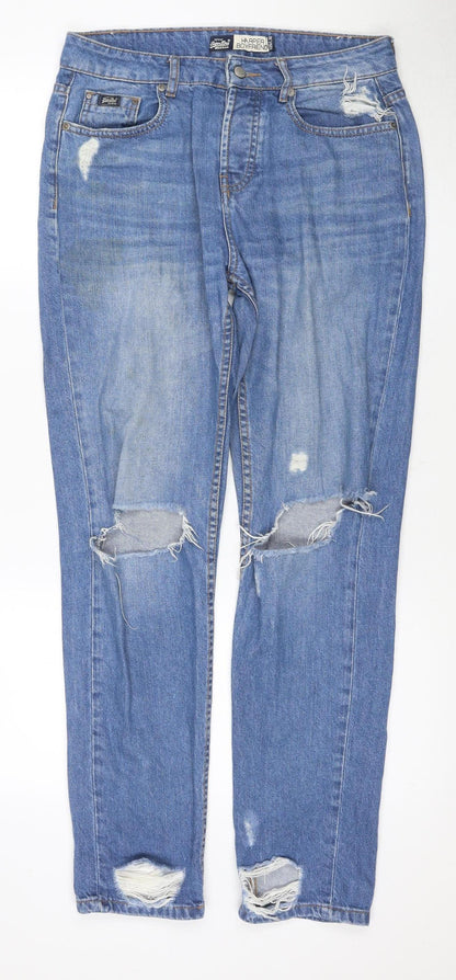 Womens UK Size L Superdry Relaxed Fit Skinny Blue Jeans