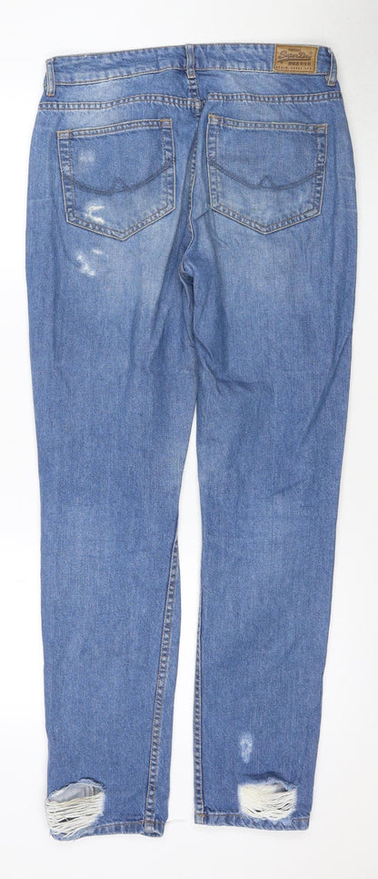 Womens UK Size L Superdry Relaxed Fit Skinny Blue Jeans