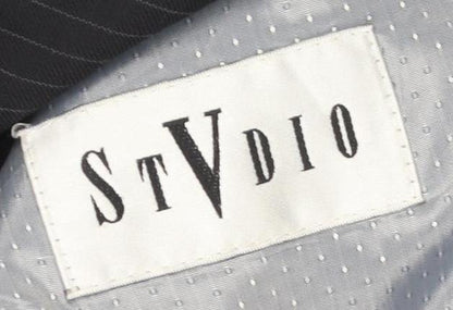 Mens UK Size Regular Stvdio Regular Black Suit Jacket