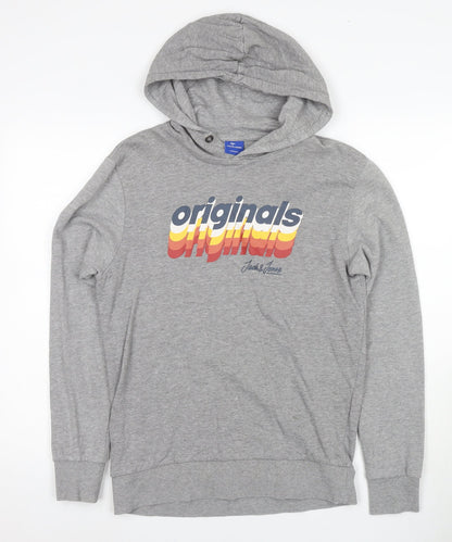 Mens UK Size S JACK & JONES Grey Pullover Hoodie