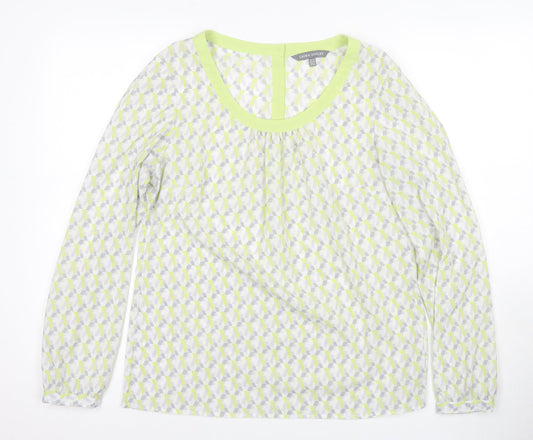 Laura Ashley Women's Green Geometric Tunic Blouse Size 12