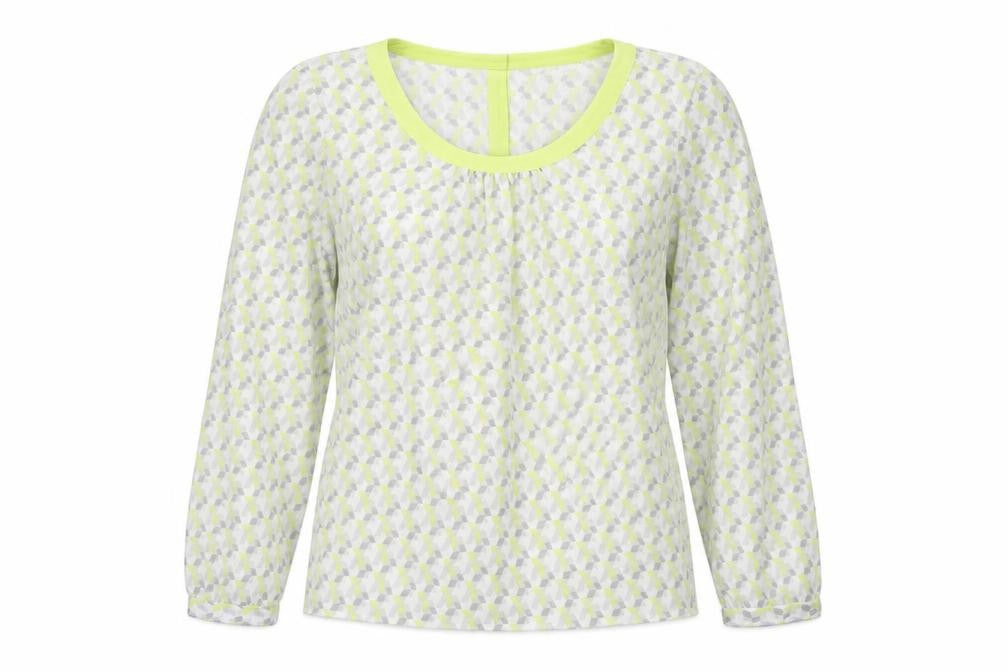 Laura Ashley Women's Green Geometric Tunic Blouse Size 12