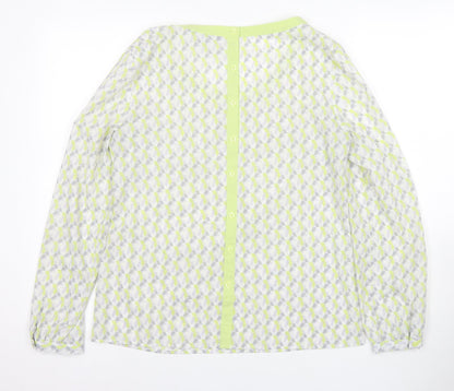 Laura Ashley Women's Green Geometric Tunic Blouse Size 12