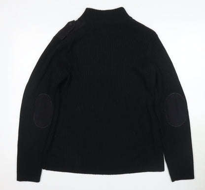 Airwalk Men's Large Black Henley Jumper High Neck
