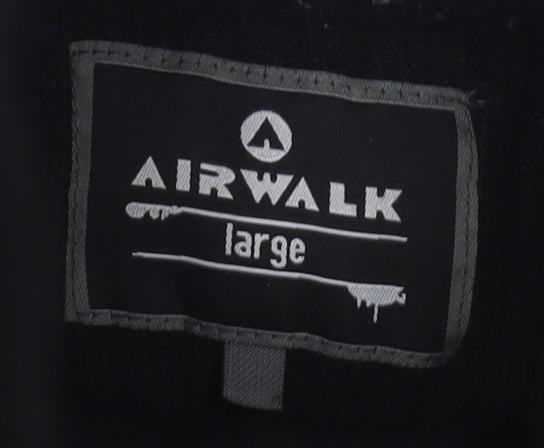 Airwalk Men's Large Black Henley Jumper High Neck