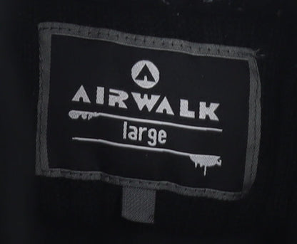 Airwalk Men's Large Black Henley Jumper High Neck