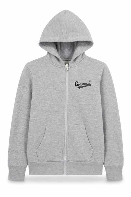 Converse Boys Grey Full Zip Hoodie, Size 10-12 Years