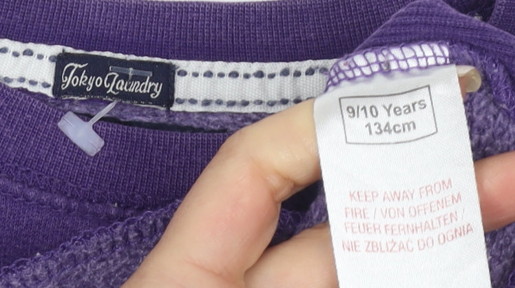 Tokyo Laundry Girls Purple Pullover Sweatshirt 9-10 Years