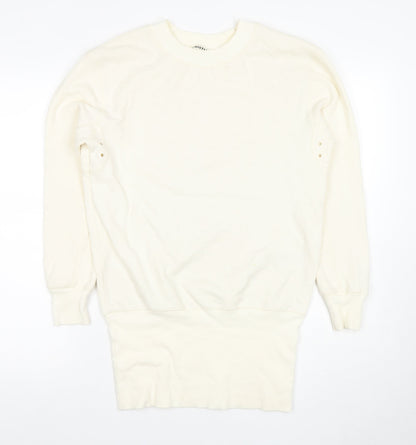 Whistles Women's Ivory Crew Neck Sweatshirt Size S