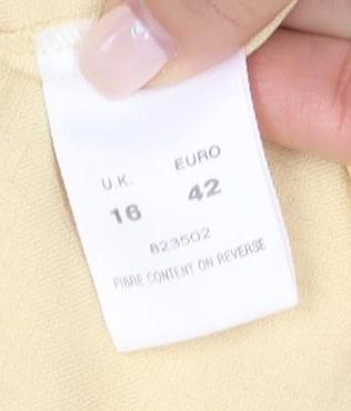 John Roberts Women's Yellow V-Neck Blouse, Size 16