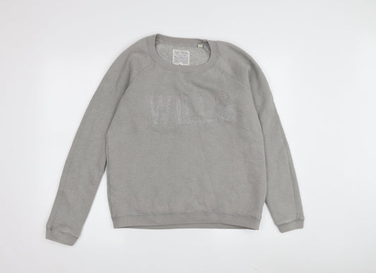 Womens UK Size 12 Jack Wills Grey Pullover Sweatshirt