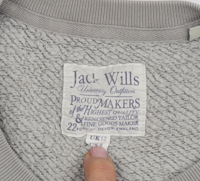 Womens UK Size 12 Jack Wills Grey Pullover Sweatshirt