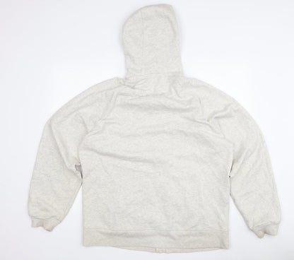 Twinset Women's Ivory Full Zip Hoodie, Size S, Crochet Detail