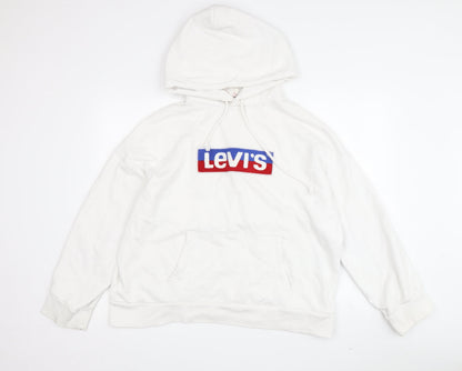 Mens UK Size S Levi's White Pullover Hoodie
