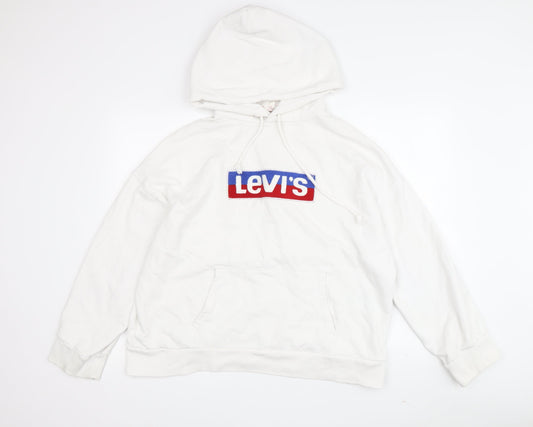 Mens UK Size S Levi's White Pullover Hoodie