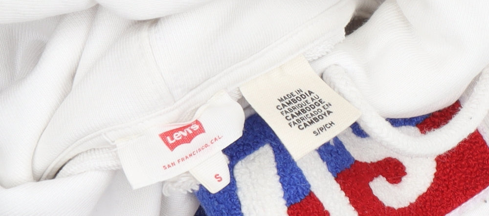 Mens UK Size S Levi's White Pullover Hoodie
