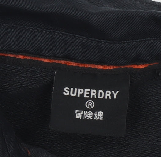 Superdry Women's Black Collared Pullover Sweatshirt UK 10