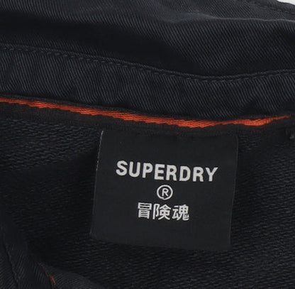 Superdry Women's Black Collared Pullover Sweatshirt UK 10