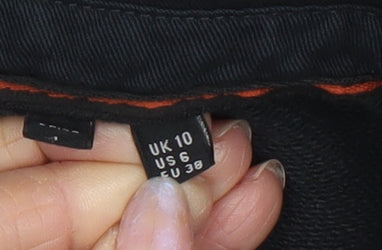 Superdry Women's Black Collared Pullover Sweatshirt UK 10