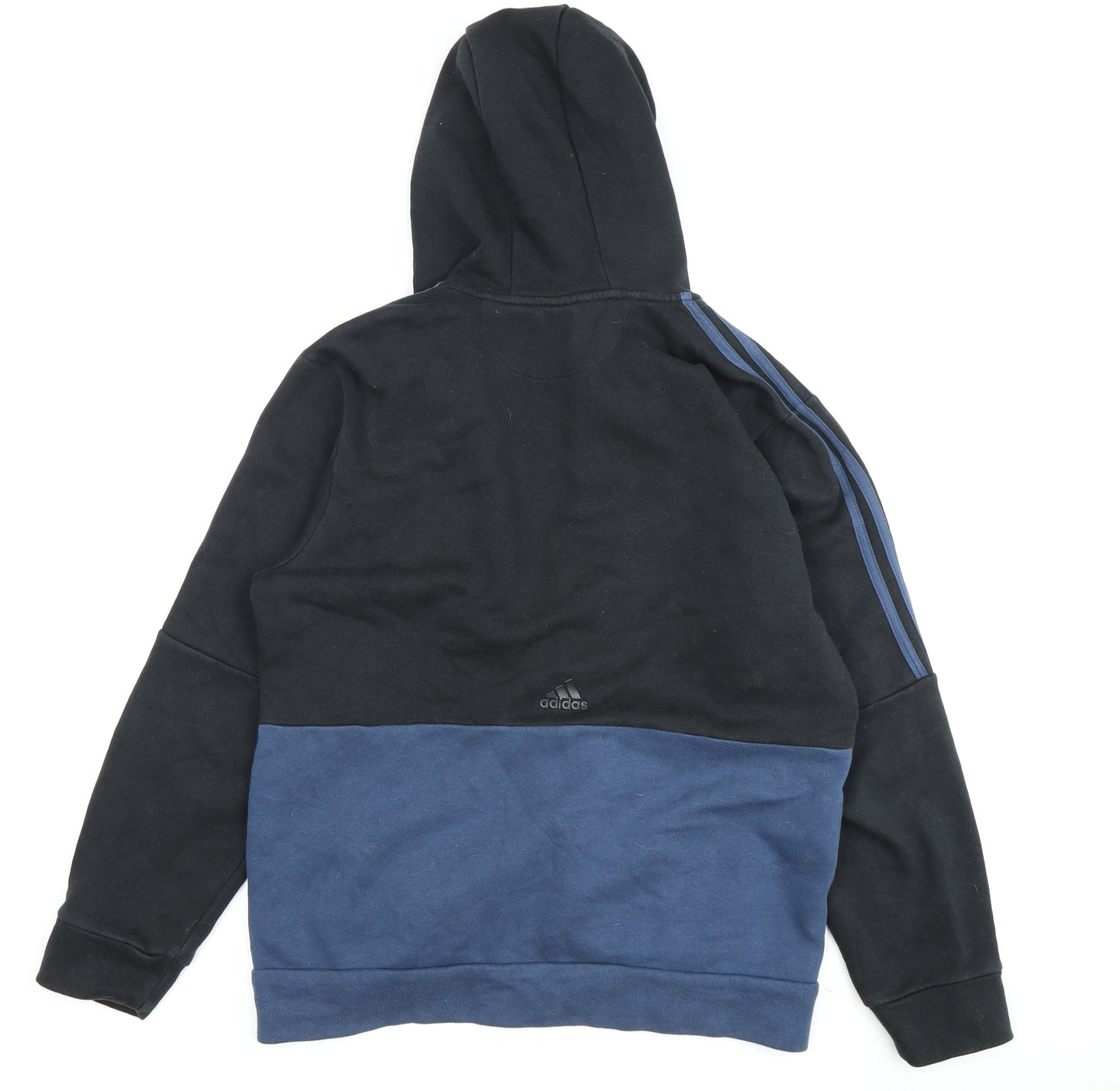 Adidas Men's Black and Blue Full Zip Hoodie L