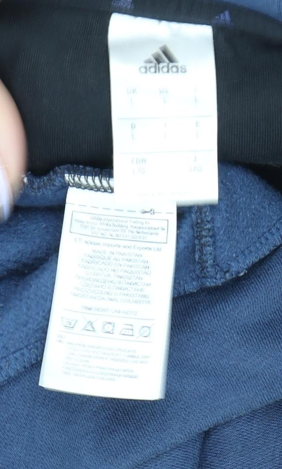 Adidas Men's Black and Blue Full Zip Hoodie L