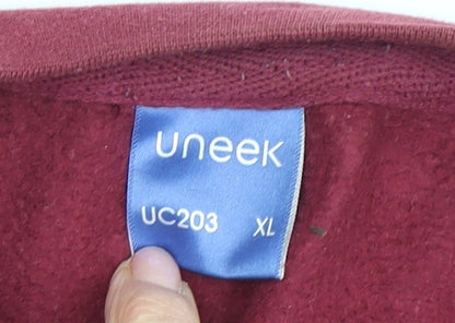 Uneek Men's Red Pullover Sweatshirt XL Logo