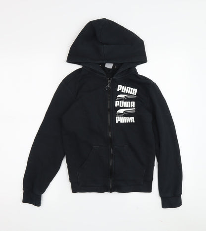 Puma Boys Black Hoodie Full Zip 8-9 Years