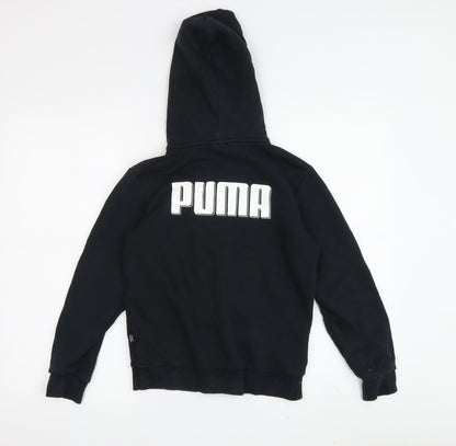 Puma Boys Black Hoodie Full Zip 8-9 Years