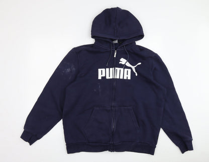Mens UK Size L PUMA Blue Full Zip Hoodie