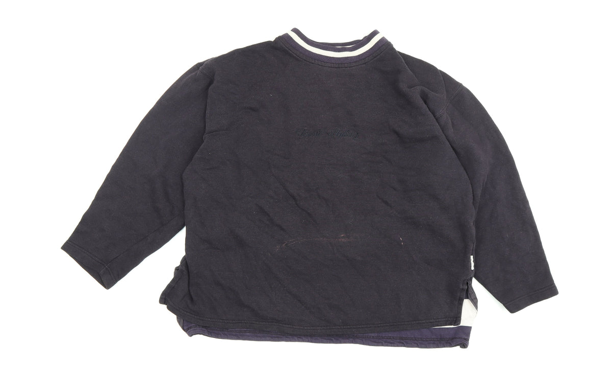Additional front view of Olympus unisex black medium pullover sweatshirt