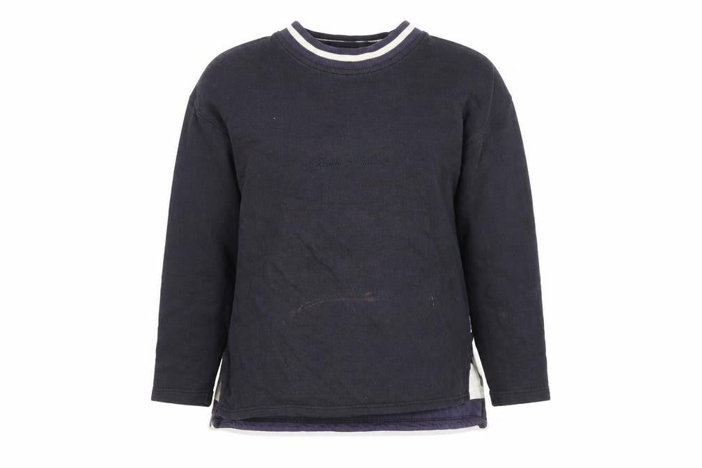 Front view of Olympus unisex black medium pullover sweatshirt