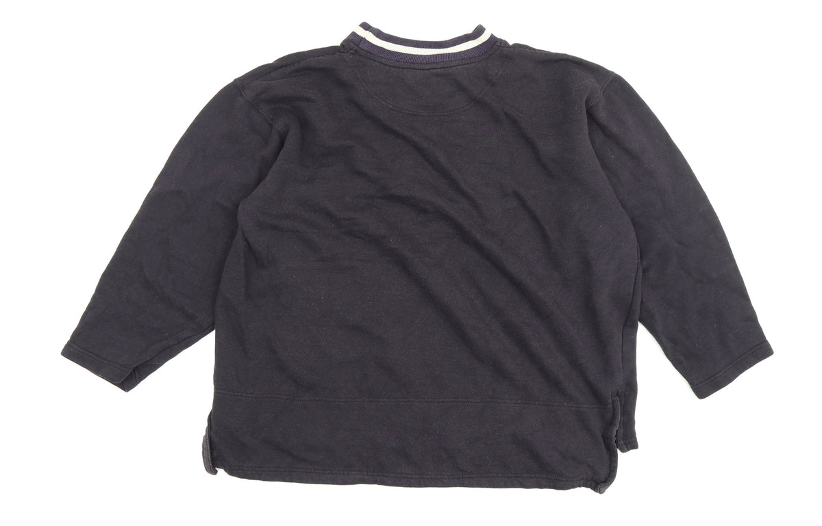 Back view of Olympus unisex black medium pullover sweatshirt