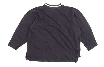Back view of Olympus unisex black medium pullover sweatshirt