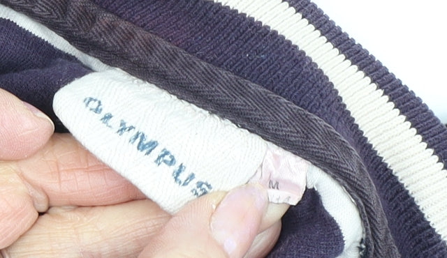 Close-up detail of Olympus unisex black medium pullover sweatshirt