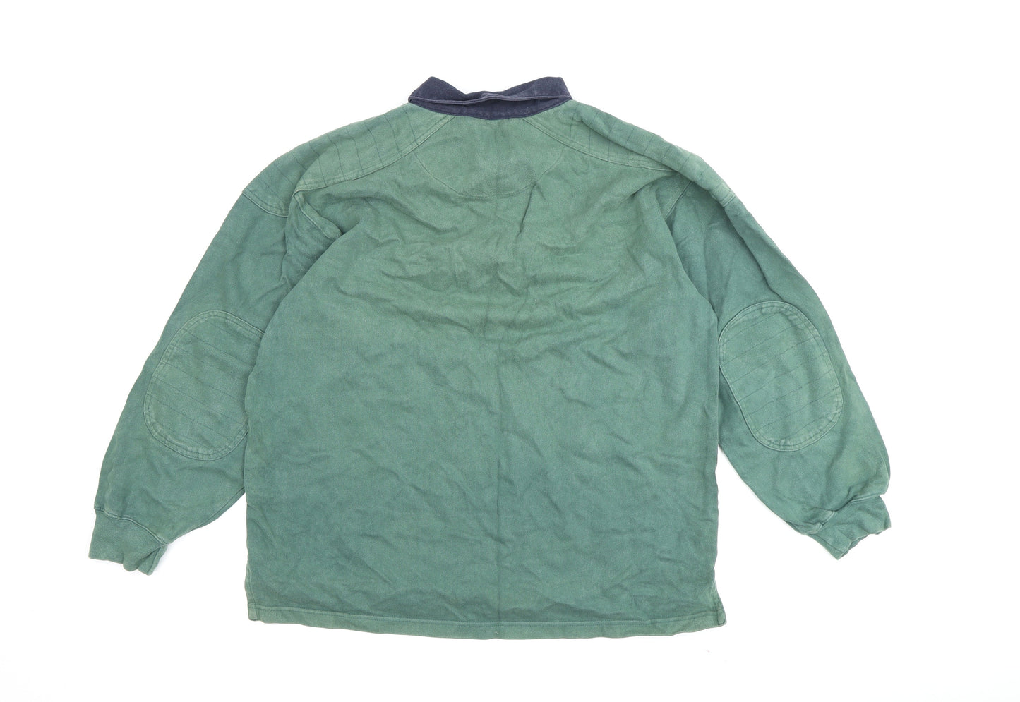 Harlequins Men's Green Long Sleeve Polo L