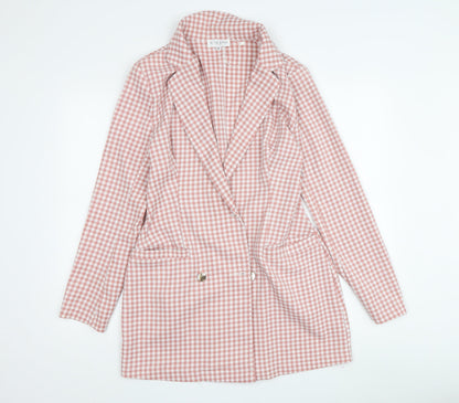 In The Style Women's Pink Checked Blazer, Size 8