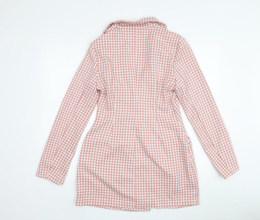 In The Style Women's Pink Checked Blazer, Size 8