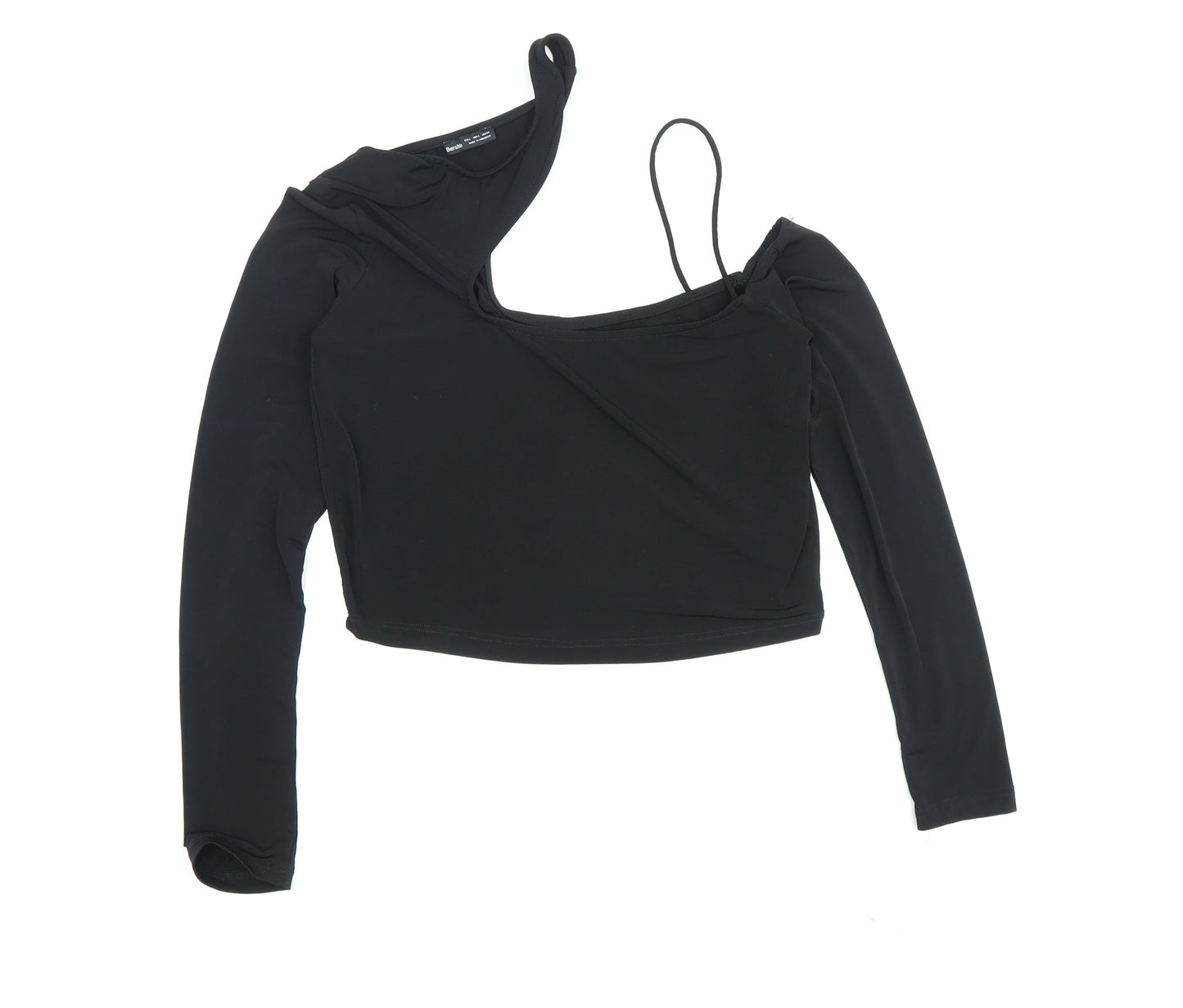 Bershka Women Black Cropped Blouse Size 12