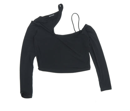 Bershka Women Black Cropped Blouse Size 12