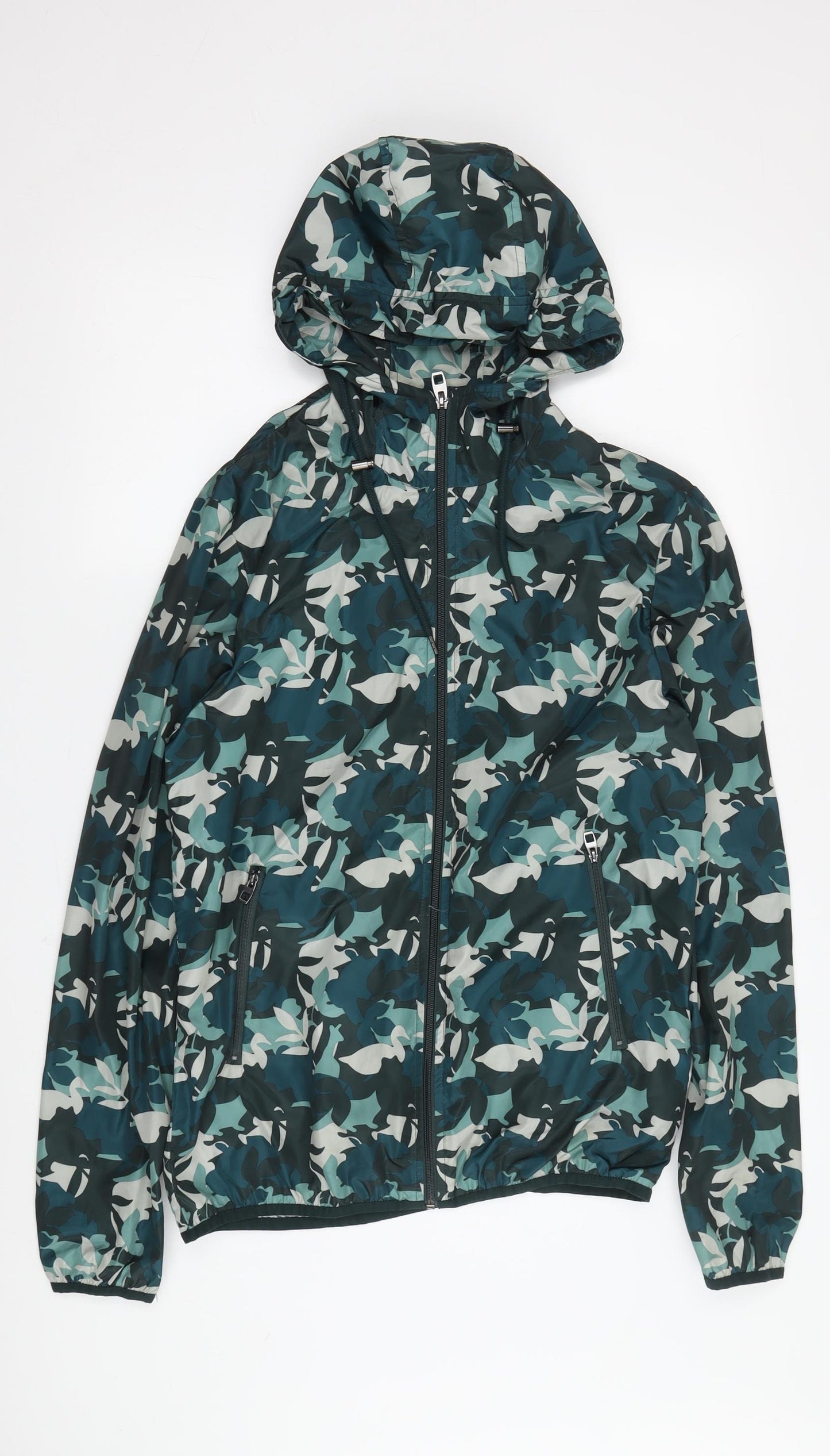 Zara Men's Multicoloured Camouflage Windbreaker Jacket M