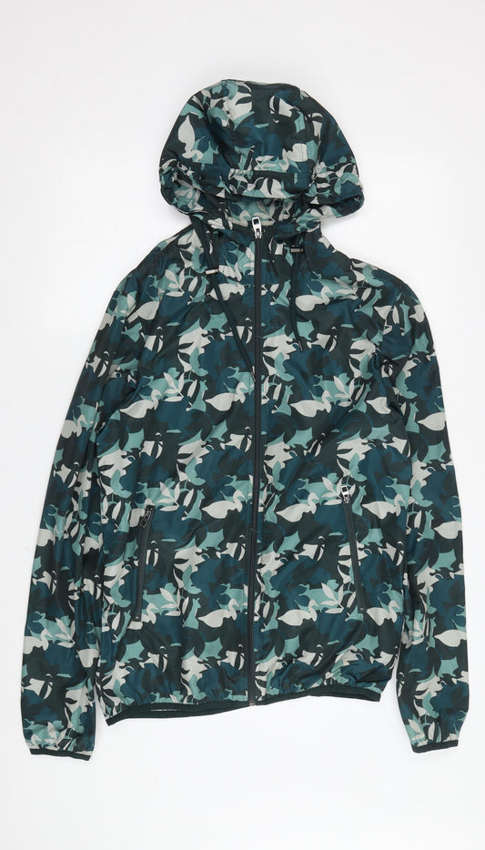 Zara Men's Multicoloured Camouflage Windbreaker Jacket M