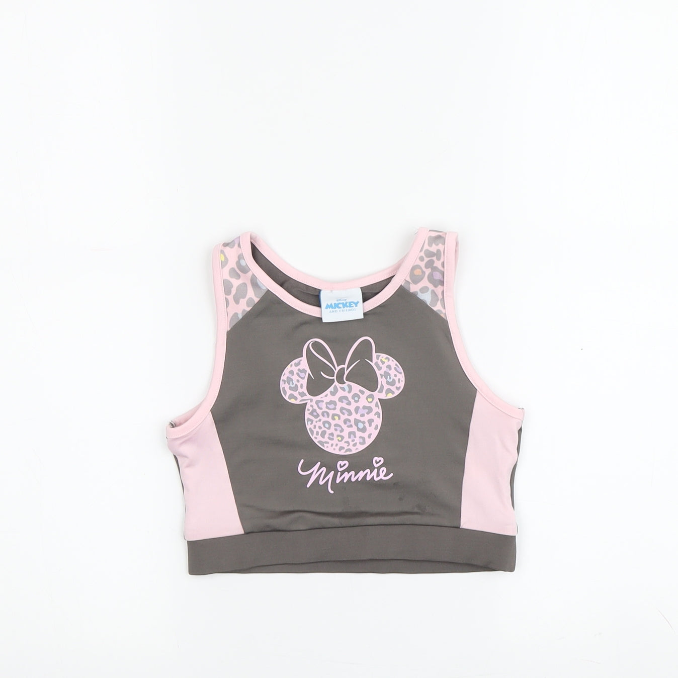 Disney Girls Pink Minnie Mouse Cropped Tank Top