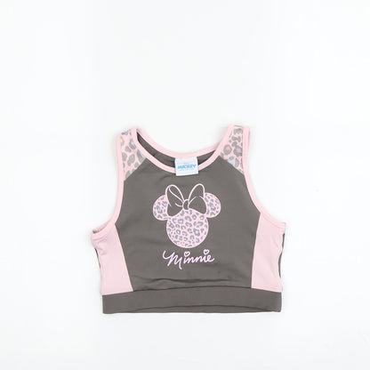 Disney Girls Pink Minnie Mouse Cropped Tank Top
