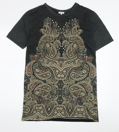 River Island Women Black Paisley Shift Dress Size 10