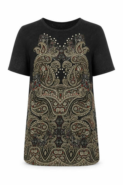 River Island Women Black Paisley Shift Dress Size 10