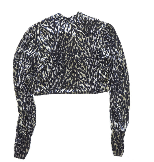 Topshop Women's Multicoloured Cropped Jacket UK 8